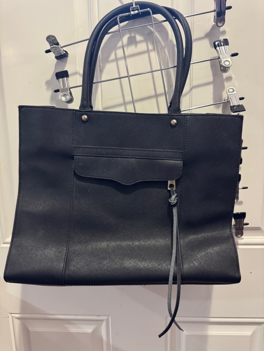 Rebecca Minkoff Saffiano Leather Large MAB Tote Shoulder Bag Black $295.00 - Picture 6 of 16